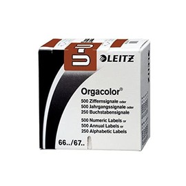 Leitz Orgacolor 66301000 Alphabetic Labels U 250 Pieces Brown