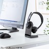 Sanwa Supply MM-BTSH70BK Bluetooth Stereo Headset (with Cradle, Dual Microphone)
