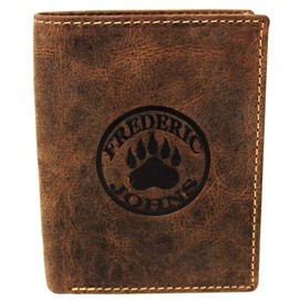 Frédéric & Johns ® Men's Leather Wallet with RFID Protection, Vintage Wallet for Men (Brun)