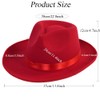 Black Wide Brim Satin Ribbon Fedora Panama Hat Rancher Hat