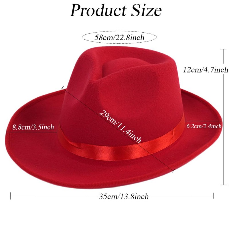 Black Wide Brim Satin Ribbon Fedora Panama Hat Rancher Hat