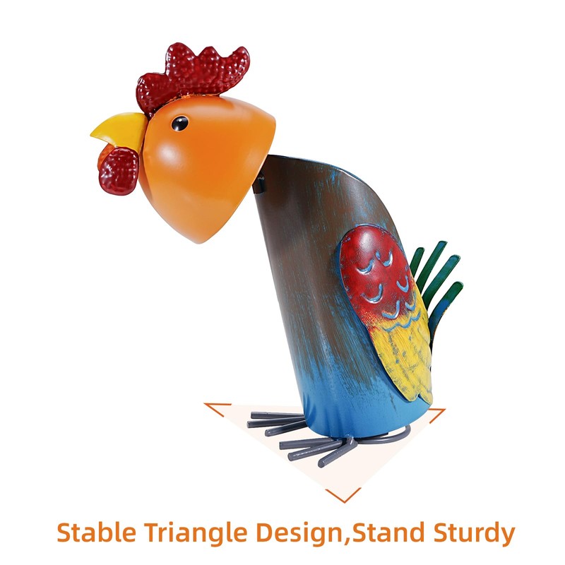 Mloarts Curious Rooster Chicken Wine Bottle Holder, Decorative Wine Holder
