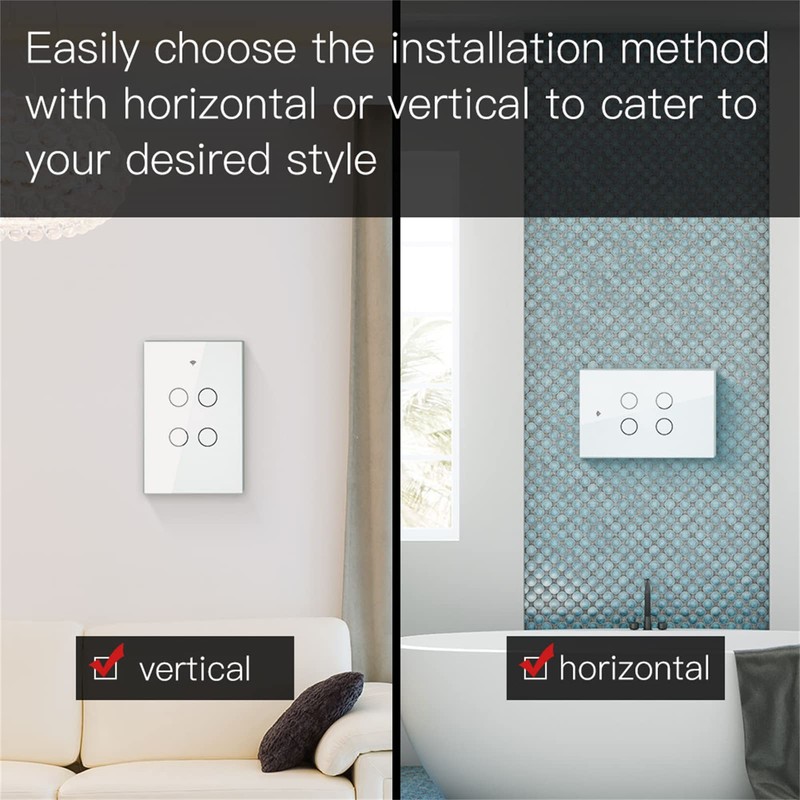 MOES Touch Wall Single Live Wire Smart Switch, No Neutral