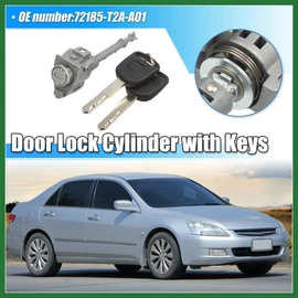 Motoforti 1 Set Front Door Lock Cylinder Set Kit with 2 Keys for Honda Accord 2013-2017 72185-T2A-A01 Long-Lasting