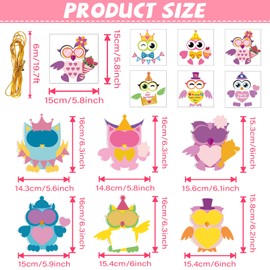 Qyeahkj 36 Sets Valentine's Day Craft for Kids DIY Owl Craft Kit Valentines Decoration Ornament Valentine's Day Arts and crafts for Classroom Home Fun Activities Kindergarten