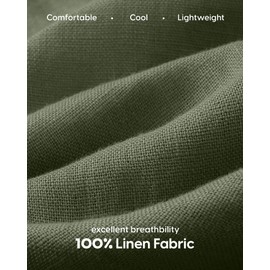 maamgic Mens Casual Linen Shorts 5 Inch Elastic Waist Drawstring Summer 2 in 1 Beach Shorts with Pockets Army Green-Black