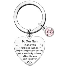 JETTOP Nan Gifts Keyring Nan Gifts from Grandchildern Nan Birthday Christmas Mothers Day Gifts Best Nan Ever