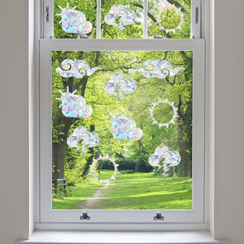 16Pcs Rainbow Suncatcher Window Clings Anti Collision Window Stickers Decals
