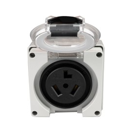 HIITIO 30A EV Power Outlet Box, NEMA 6-30R 250V, Outdoor Waterproof Electrical Receptacle for Welders/Generators - ETL Listed
