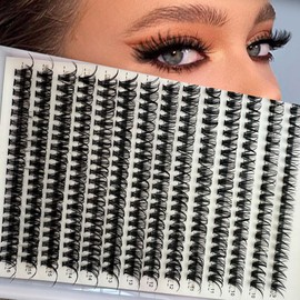 Aorbige Lash Extension Kit DIY 280pcs Individual Eyelash Extension Kit 0.07D 9-16MIX 30D 40D 60D 80D Cluster Lashes Kit Lash Extensions Super Thin & Soft Lashes Reusable (40D, D-0.07-9-16MIX)