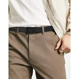 CHAOREN Men's Automatic Belt, Leather Belt, Ratchet Without Holes for Business, Casual Suit, 35 mm with Light, Quick Release, Buckley Belt, Men's Size Adjustable, black