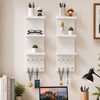 3 Tier White Floating Wall Vanity Shelf with 8 Crystal