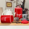 Plexon Bread Box for Kitchen Countertop with 3 Coffee, Tea,