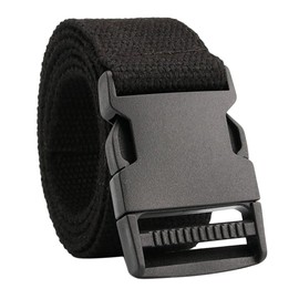 FATASH Quick Release Tactical Belt, Nylon Web Hiking Belt, Military Work 1.5" with Heavy Duty Seatbelt Buckle Black