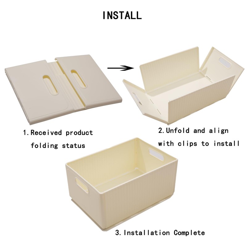 Small Narrow Storage Bins 10.2"(L)×7.1"(W)×5.3"(H) Foldable Plastic Baskets