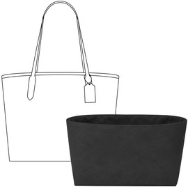 FANJI Project Tote Bag Organizer Insert for Coach City Tote Bag In Signature Canvas, Custom Fit Inside Premium Matte Black Lightweight WaterResistant Purse Insert with Cup Holder Accessories