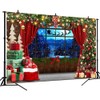 CapiSco Merry Christmas Backdrop for Red Christmas Party Decorations, Red