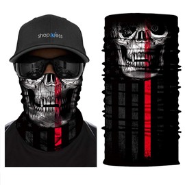 ShopINess Multifunctional Scarf Skull Laser for Children & Adults - Seamless Tube Scarf with 12 Wearing Options, UV Protection, Breathable, Quick Drying, multicoloured