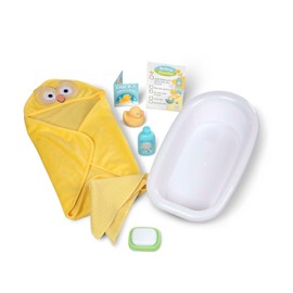 Melissa & Doug Mine to Love Deluxe Baby Care Play Set (48 Pieces – Doll + Accessories to Feed, Bathe, Change, and Cuddle)