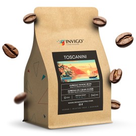Invigo Espresso Coffee Beans 340g - Aroma-Rich Whole Coffee Bean, Small Batch Local Premium Roasting, Vegan & Gluten-Free, Birthday or Christmas Gift Ideas for Coffee Lovers, Whole Bean, Toscanini