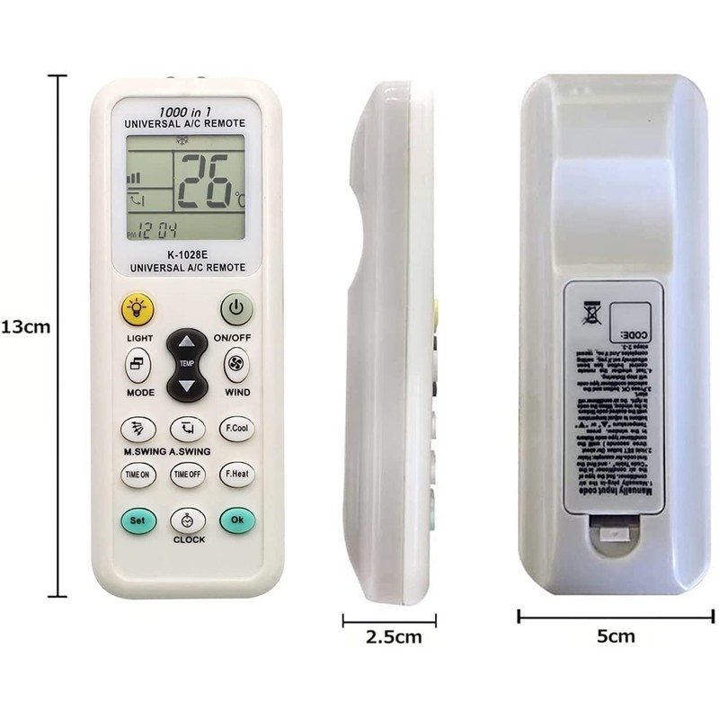 YFFSFDC Air Conditioner Remote Control, Universal K-1028E Compatible with 1000