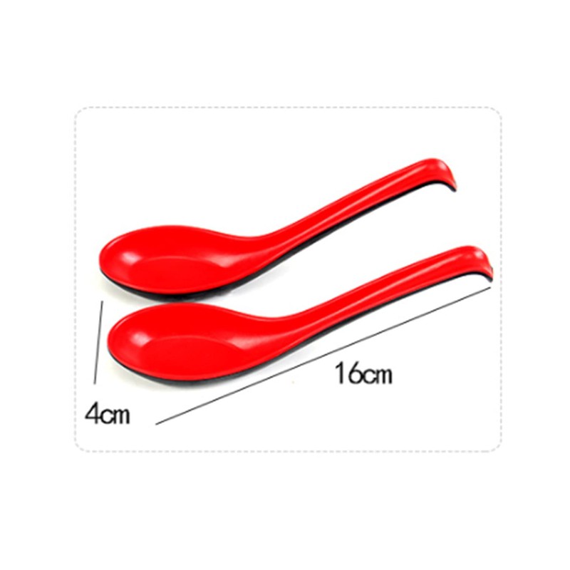 LATRAT 8 Pcs Chinese Won Ton Soup Spoons Plastic Asian