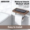 IURRDOP Toilet Paper Holder with Black Walnut Wood Shelf, Wall