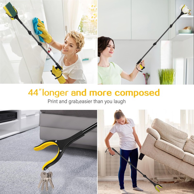 44 Inch Extra Long Grabber Reacher Tool，Foldable Trash Pick Up