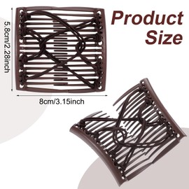 Pack of 3 Magic Hair Clips, Mabor Magic Elastic Hair Comb, Stretchy Hair Combs, Vintage Hair Clips for Women, Hair Combs for Pushing Up for DIY Hair Styling Tool, Women Girls Hair Accessories