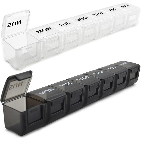 MODENGKONGJIAN 2 Pack Weekly Pill Organizer, Large 7 Day Pill