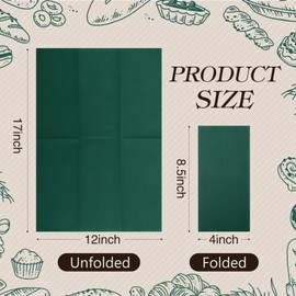 Qilery 50 Pcs Linen Feel Disposable Dinner Napkins Decorative Paper Napkin 17"x12" Bulk Colored Soft Paper Hand Towels Absorbent for Guest Graduation Kitchen Wedding Party(Green)