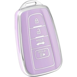 OFFCURVE Funda Llave, Funda de Silicona para Llave de Coche de 4 Botones, Accesorios para Coche para Toyota Camry RAV4, Highlander Corolla Avalon C-HR