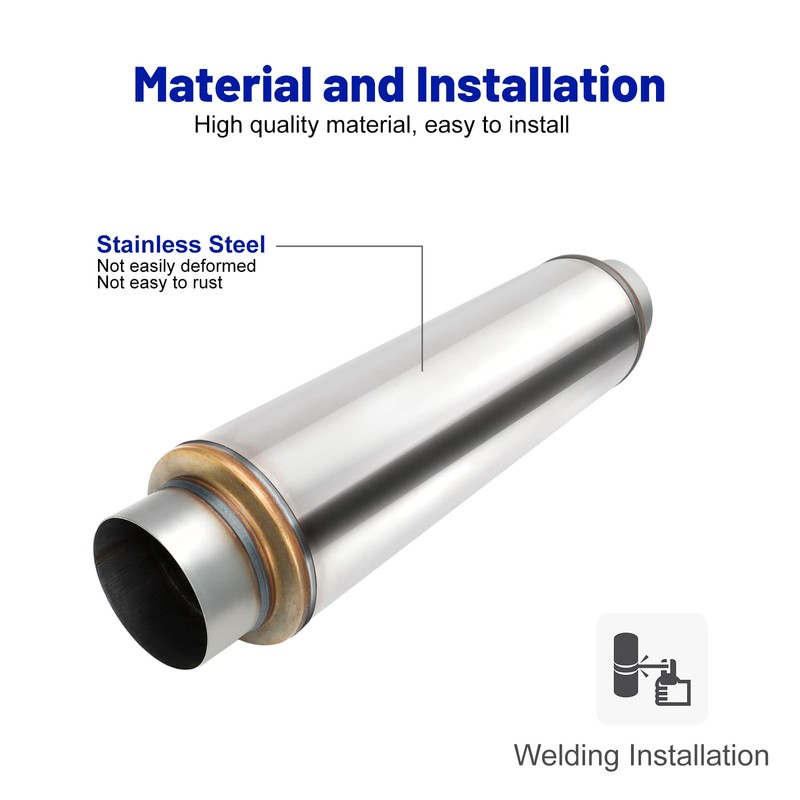 Exhaust Resonator 5" Inlet 5" Outlet High Performance Muffler 30"