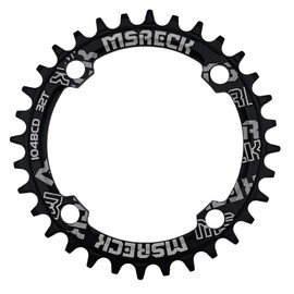 Round Oval Chainring 104 BCD 32T 34T 36T 38T 40T 42T 44T 46T 48T 50T 52T Narrow Wide Single Chain Ring for Road Bikes, Mountain Bikes, BMX MTB Bike (Black Round, 50T)