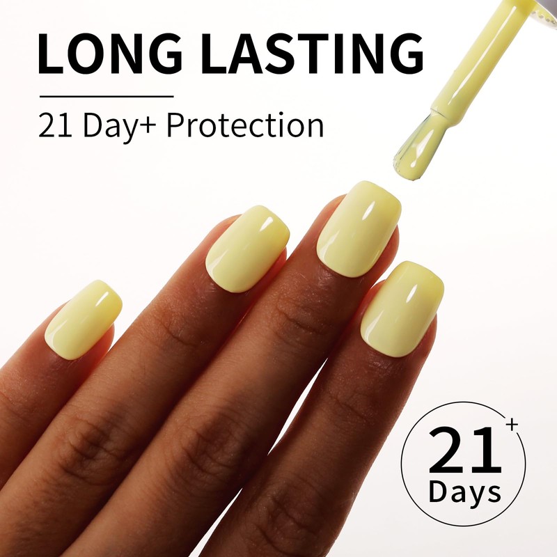Firedeep Light Yellow Gel Nail Polish, 16ML Creme Yellow Gel