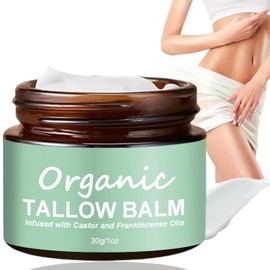 Organic Beef Tallow Moisturizer for Skin,Beef Tallow with Frankincense Oil & Castor Oil,Beef Tallow Skin Care,Beef Tallow Honey Balm,Beef Tallow Balm Face Moisturizer,Nourishing and Hydrating