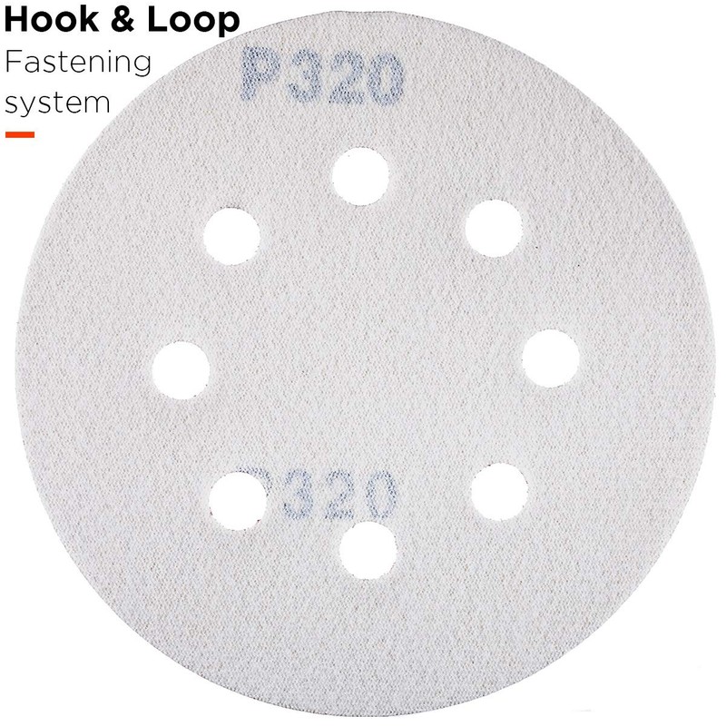YoiYee 320 Grit Sanding Discs Pads, 8 Holes, 125mm/5-inch Hook