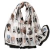 kinaviola Women's Scarf, Large Stole, Shawl, Cat, Cat, Scarf, Haori,