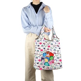 CMNIM Emotional Movie Fan Gift Cartoon Characters Foldable Tote Bag Joy Sadness Anger Feelings Reusable Bag for Groceries (Emotional F TE)