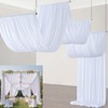 10ftx40ft White Backdrop Ceiling Drapes,2Panels 40ft Height Wrinkle Free Tent