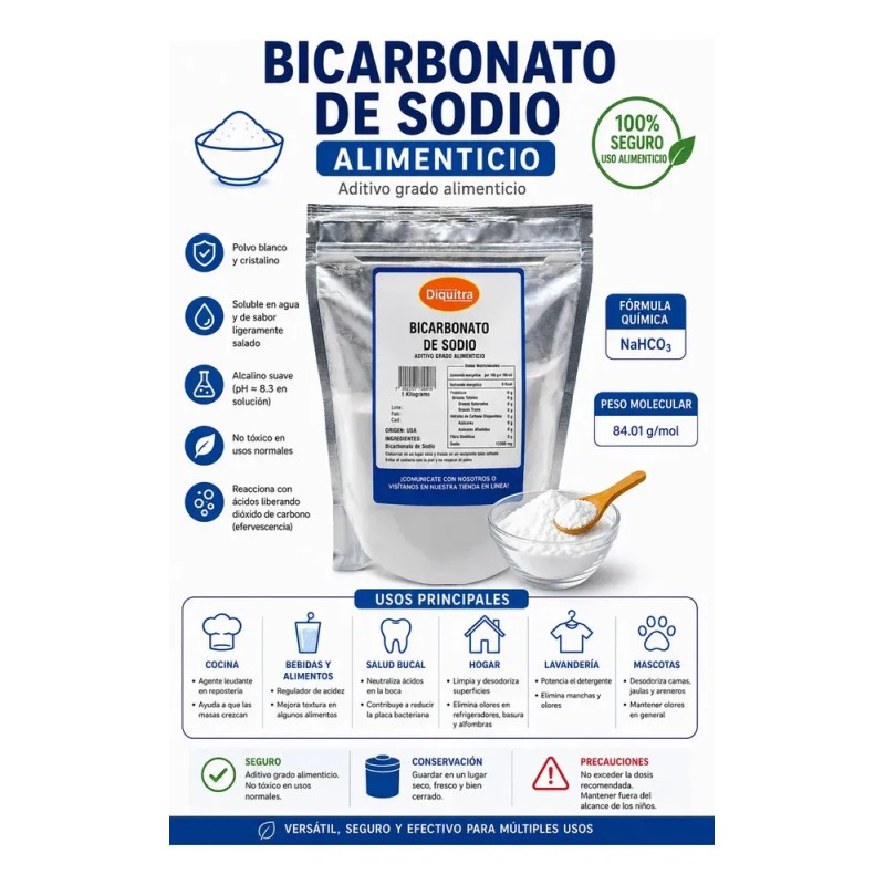 Bicarbonato De Sodio Grado Alimenticio 10 Kg Alta Calidad