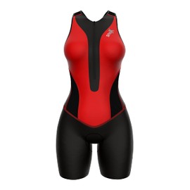 Sparx Women Triathlon Suit Tri Short Racing Cycling Swim Run (Large, Black/Red)