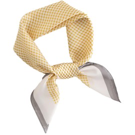 MEDUOLA Women's Scarf Made of Faux Silk Flowers and Various Patterns Print Scarf Elegant Accessory 70 cm x 70 cm Square Scarf, kilobirdseye yellow