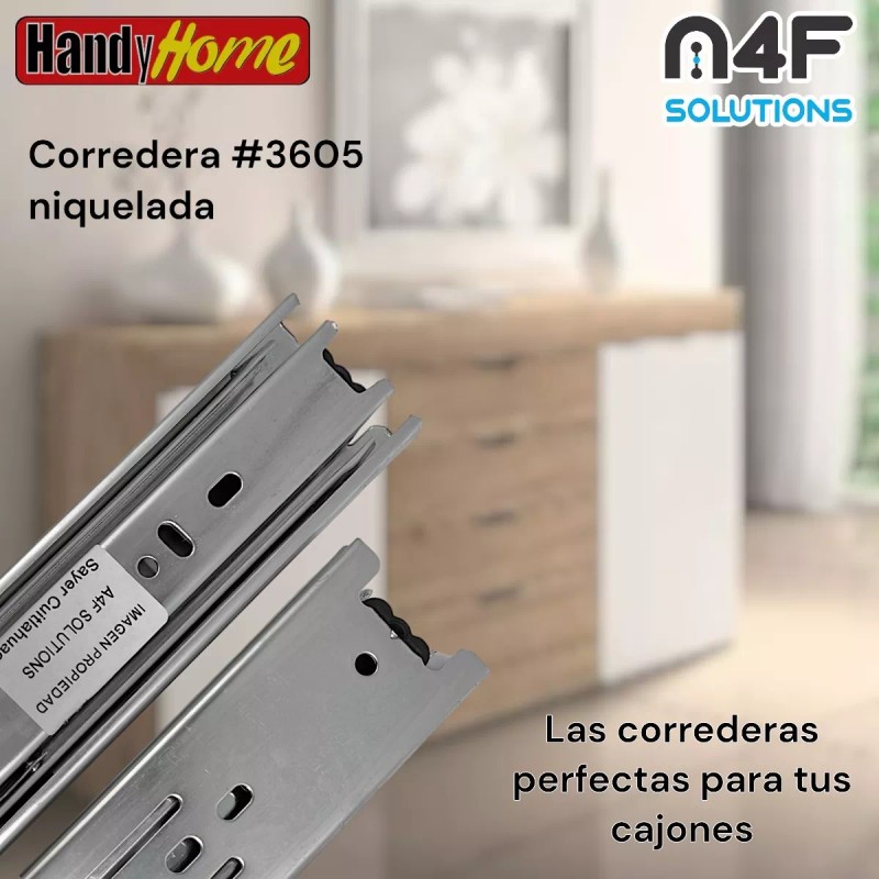 Handyhome Corredera Cajón Handy Home 50cm X 4.5cm 2paquetes 4pz