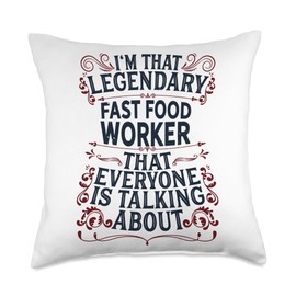 Service Counter Worker - Legendary Fast Food Worker Throw Pillow