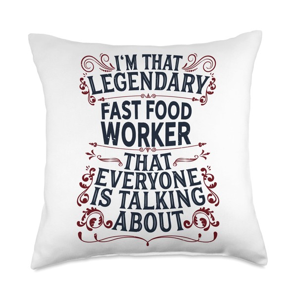 Service Counter Worker - Legendary Fast Food Worker Throw Pillow