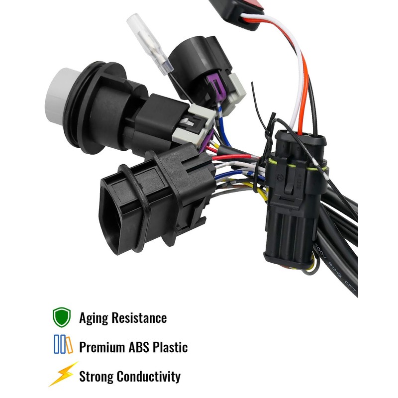 2Pcs Headlight Conversion Wiring Adapter Harness Assembly Fit for Ram