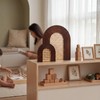 2 Sets Wooden Arch Decor Rattan Shelf Boho Wall Decor