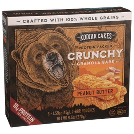 Kodiak Cakes Peanut Butter Crunchy Granola Bar, Non GMO, 9.5 Ounces (Pack Of 12)
