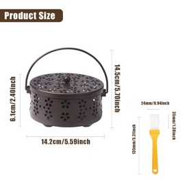 Mosquito Spiral Container, Classic Metal Incense Holder, Mosquito Coil Holder, Mosquito Spiral Incense Spirals Holder, Coil Holder, Portable Incense Holder, for Indoor Outdoor Camping Yoga